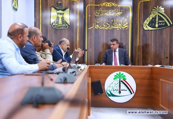 محافظ ذي قار يترأس اجتماعاً موسعاً مع المعاون الفني و الجهات المختصة ويناقش توسعة شارع الكورنيش في صوب الجزيرة